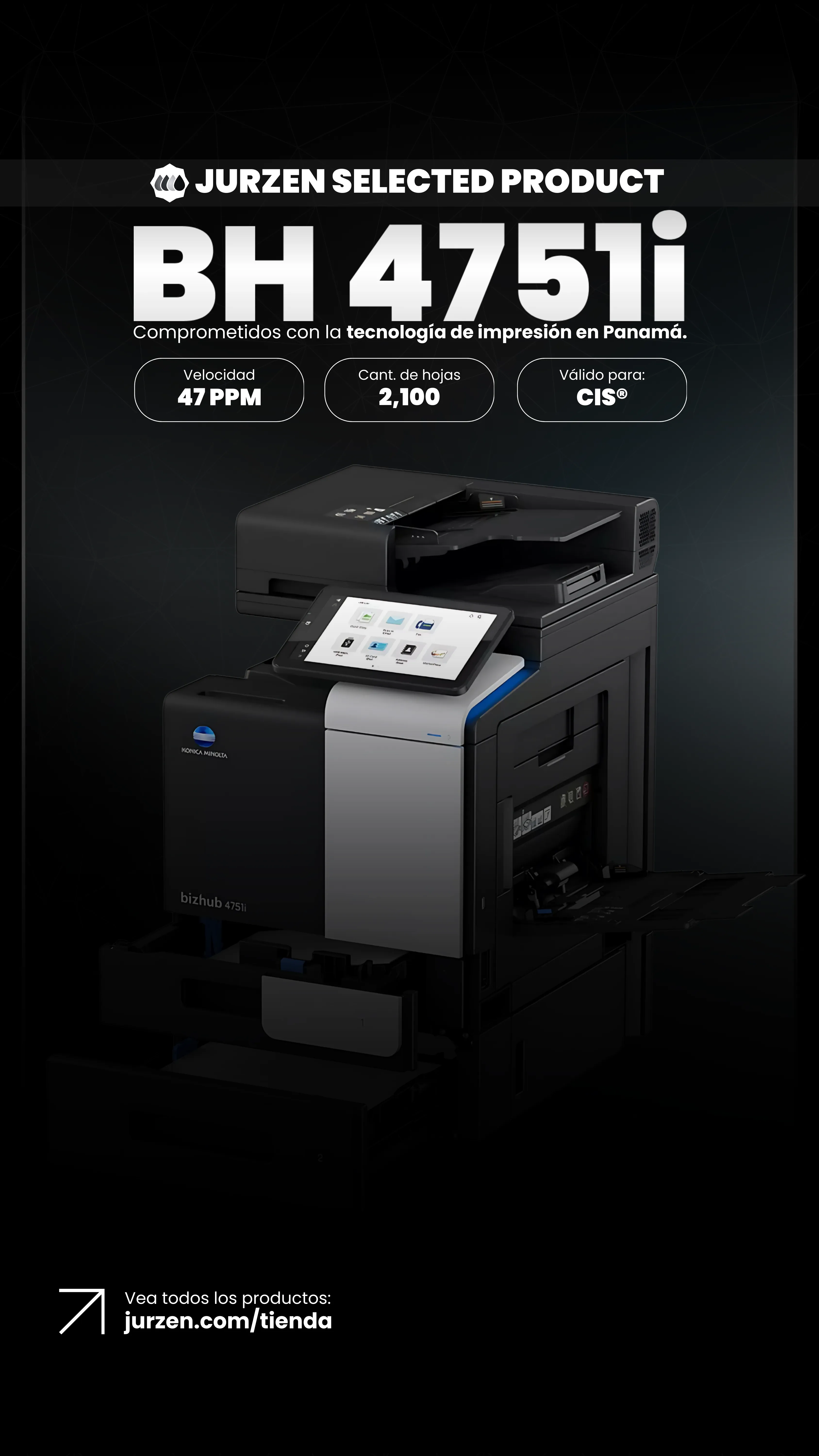 Konica Minolta BH 4751i | Soluciones JurZen Equipo corporativo Konica Minolta BH 4751i - multifunction a4 mono JurZen Panamá