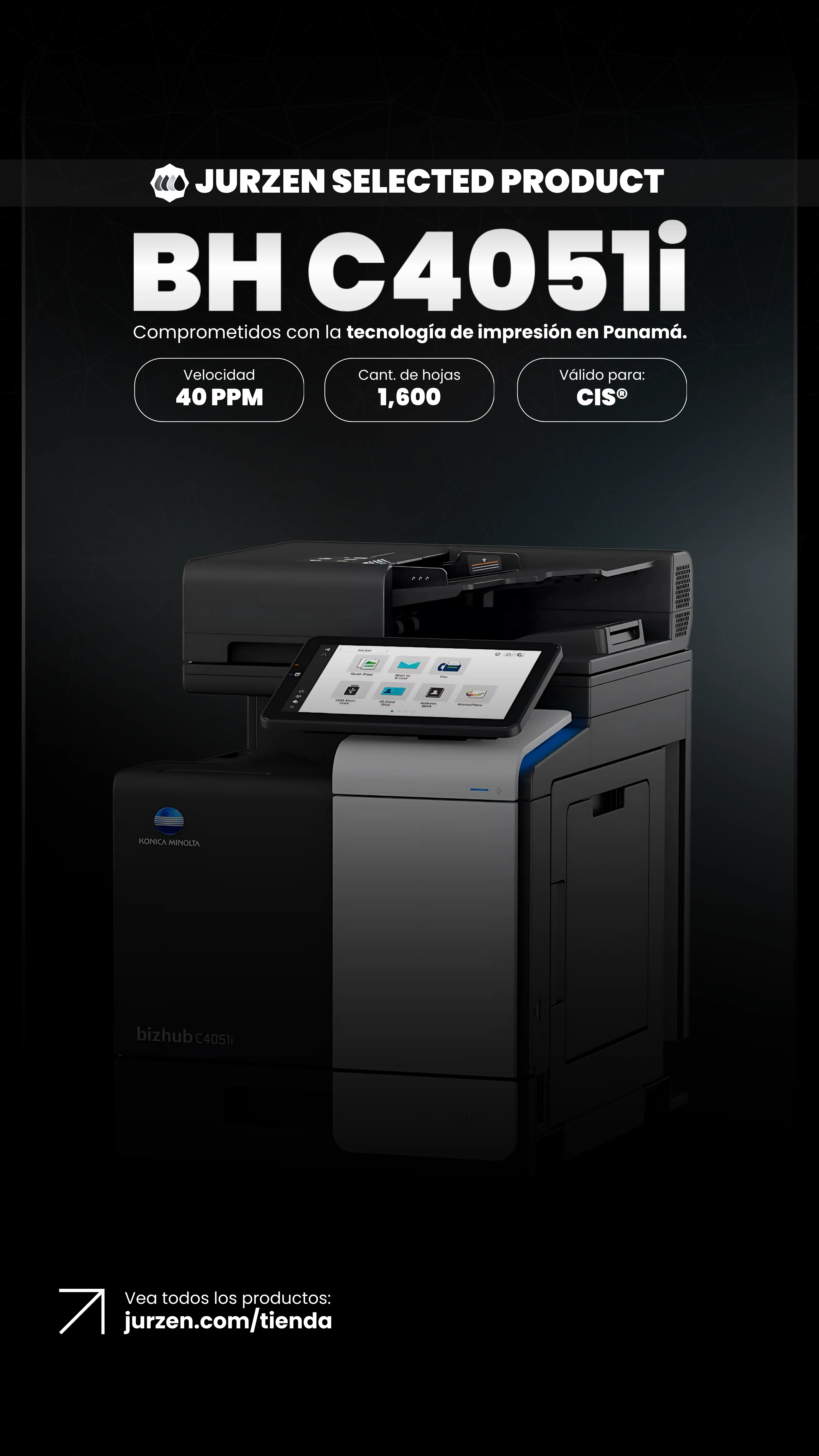 Konica Minolta BH C4051i | Soluciones JurZen Equipo corporativo Konica Minolta BH C4051i - multifunction a4 color JurZen Panamá