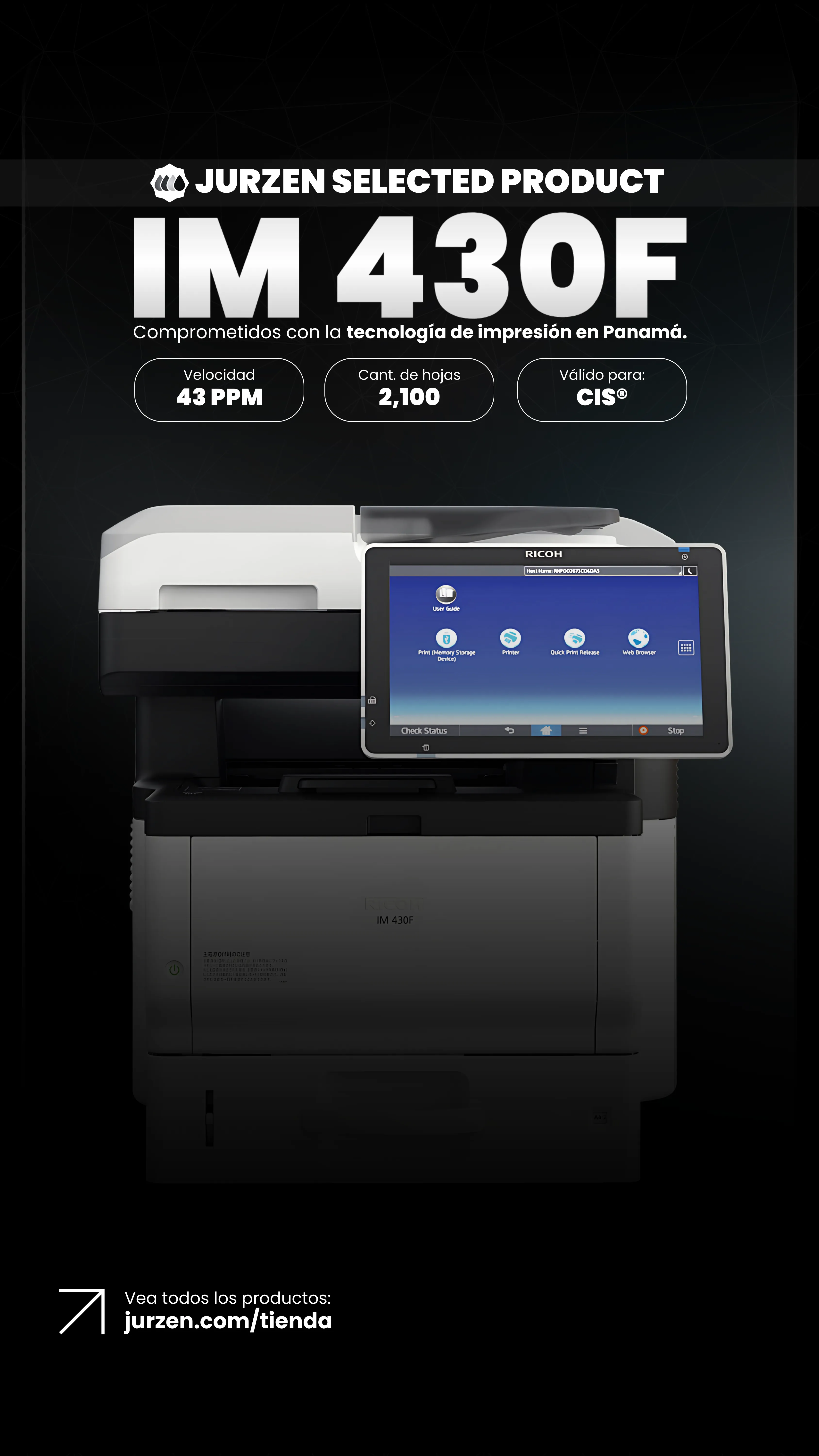 Ricoh IM 430F | Soluciones JurZen Equipo corporativo Ricoh IM 430F - multifunction a4 mono JurZen Panamá