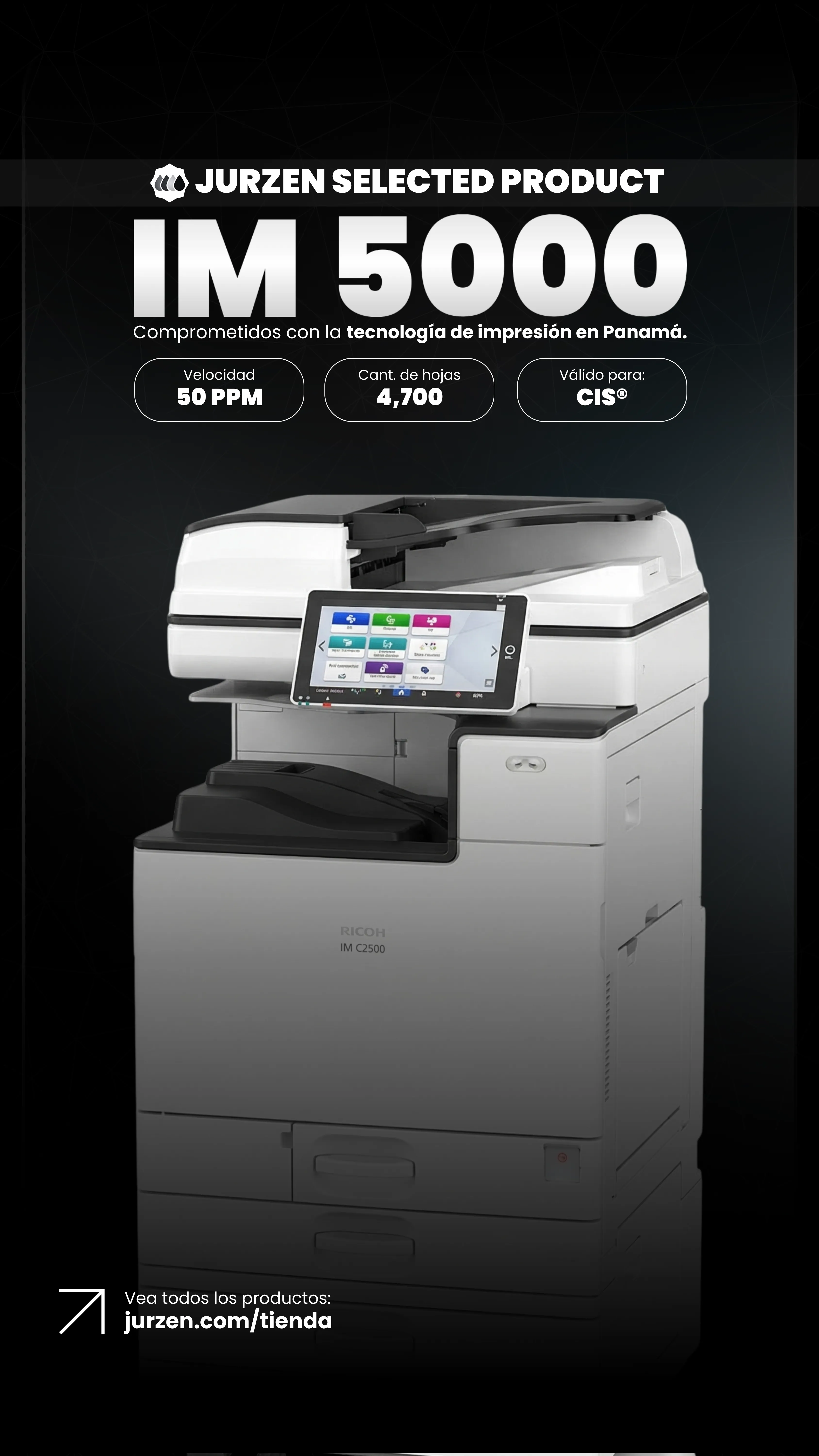 Ricoh IM 5000 | Soluciones JurZen Equipo corporativo Ricoh IM 5000 - multifunction mono JurZen Panamá