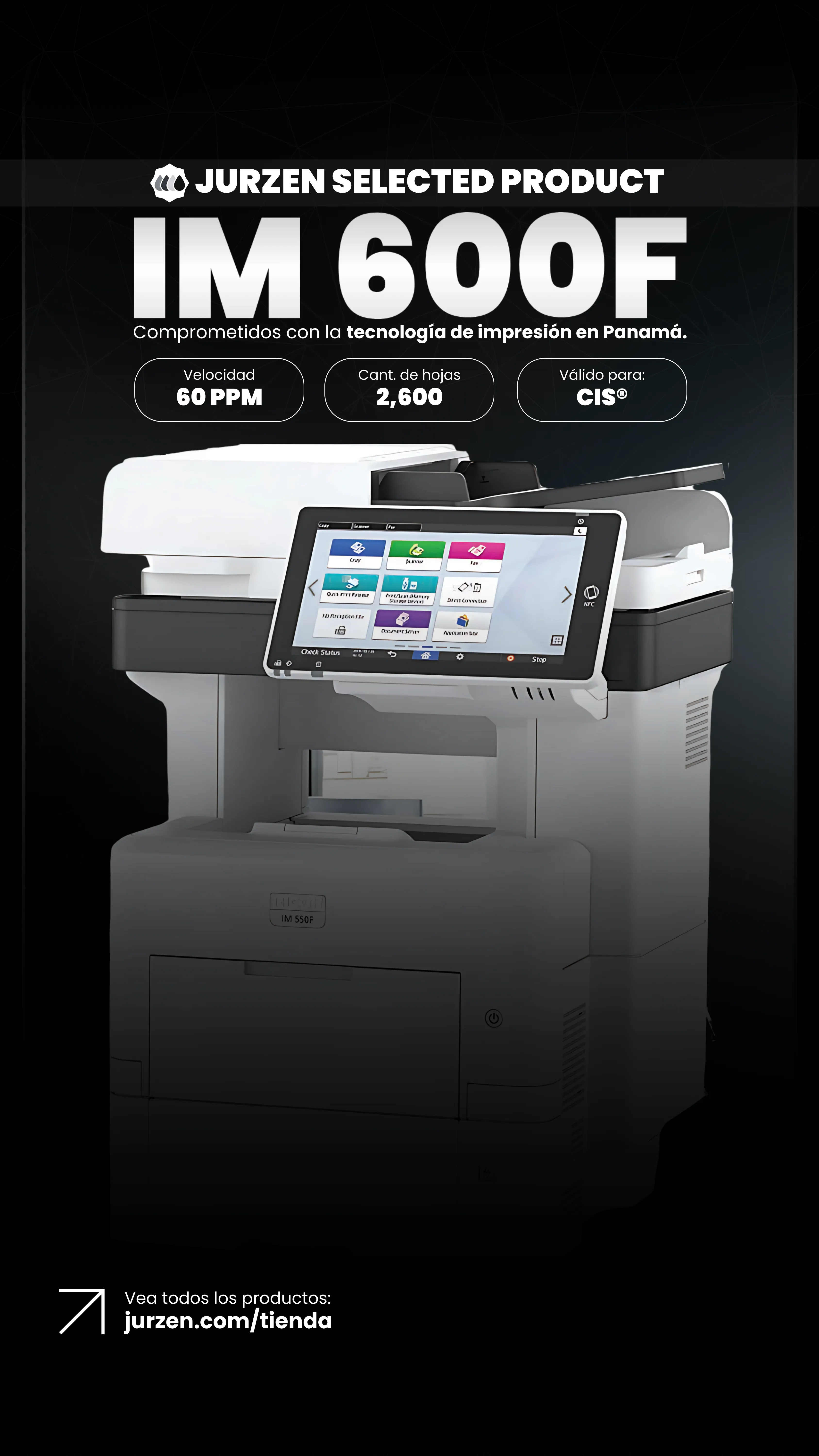 Ricoh IM 600F | Soluciones JurZen Equipo corporativo Ricoh IM 600F - multifunction a4 mono JurZen Panamá