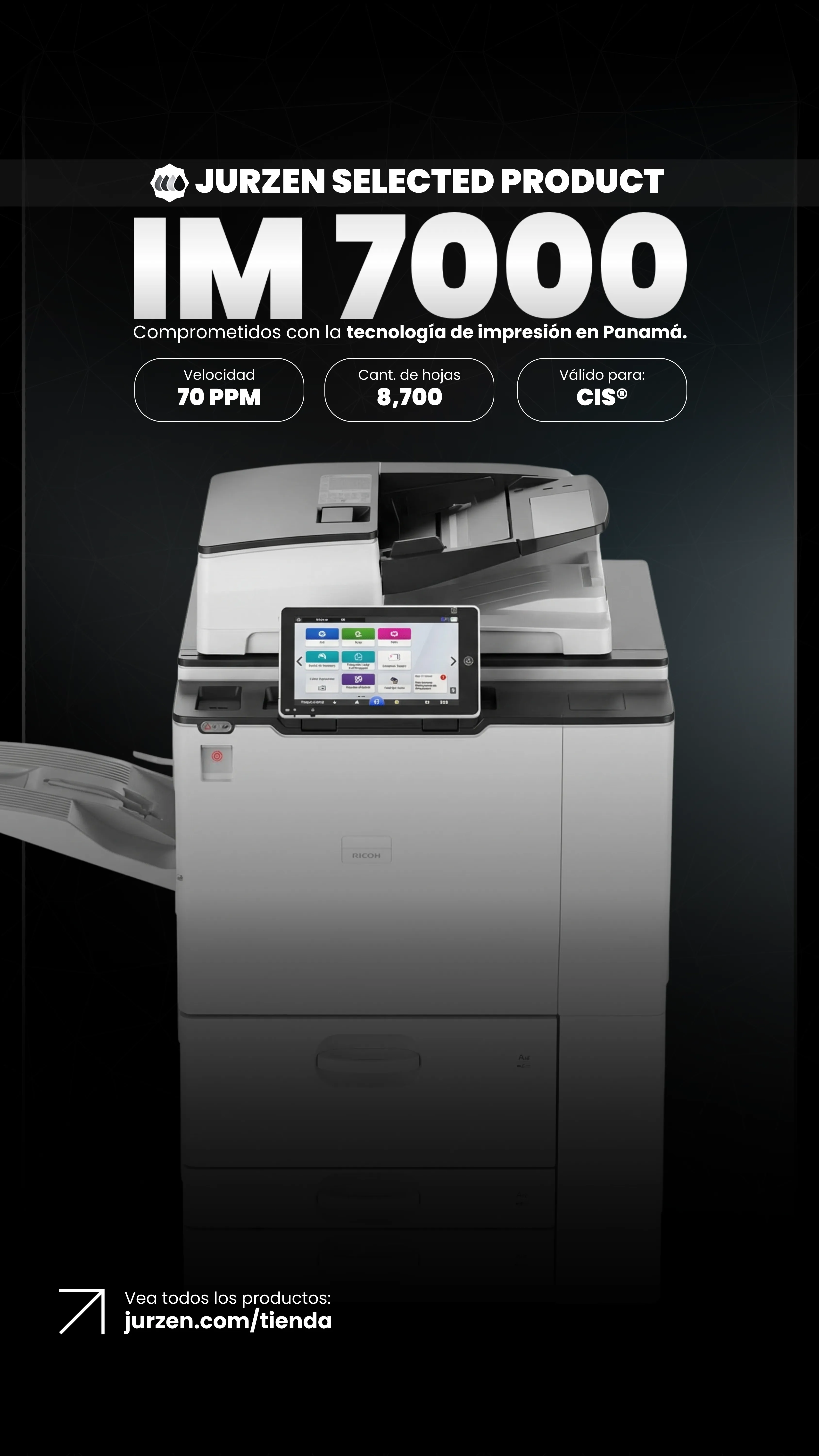Ricoh IM 7000 | Soluciones JurZen Equipo corporativo Ricoh IM 7000 - multifunction mono JurZen Panamá