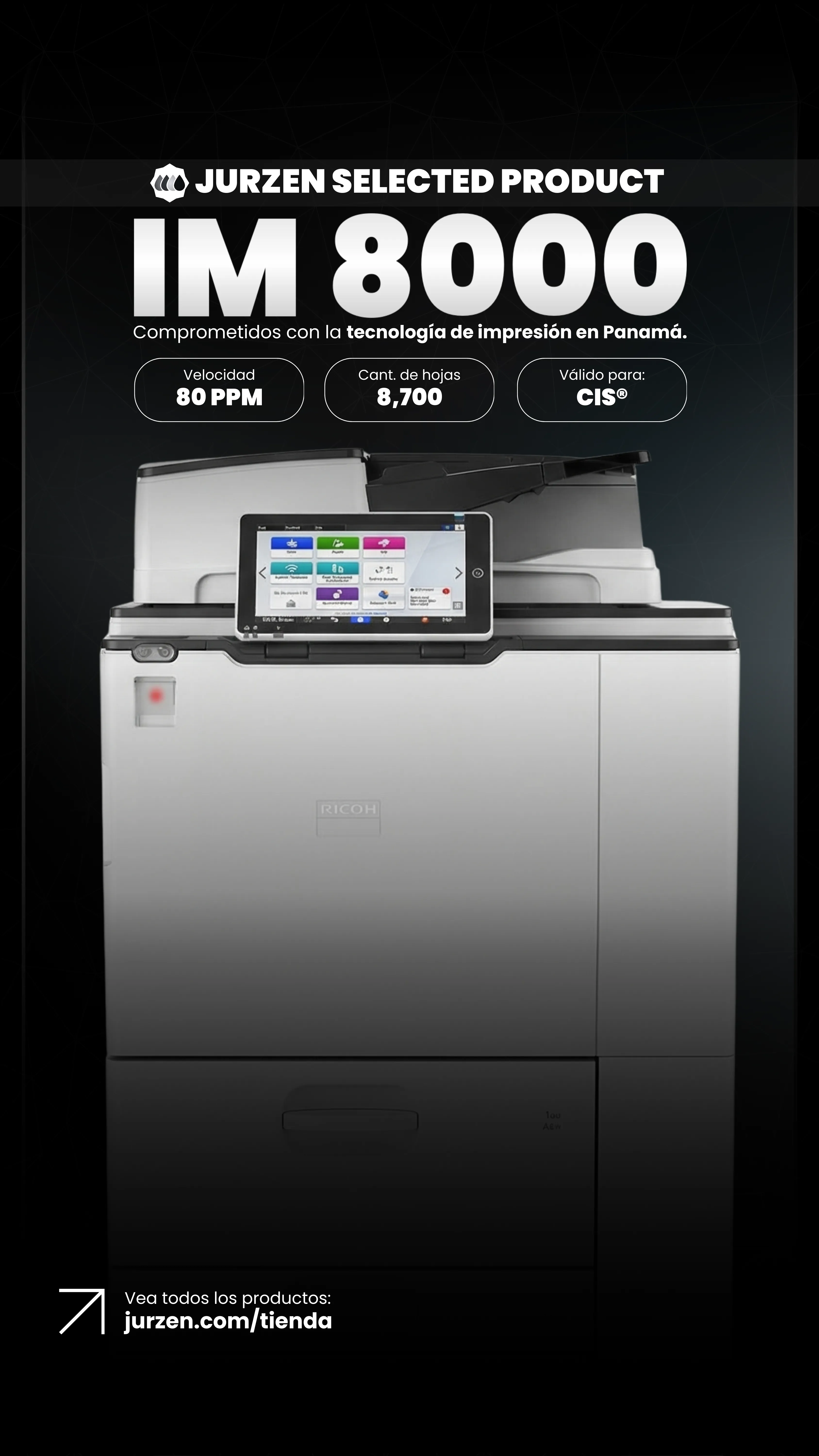 Ricoh IM 8000 | Soluciones JurZen Equipo corporativo Ricoh IM 8000 - multifunction mono JurZen Panamá
