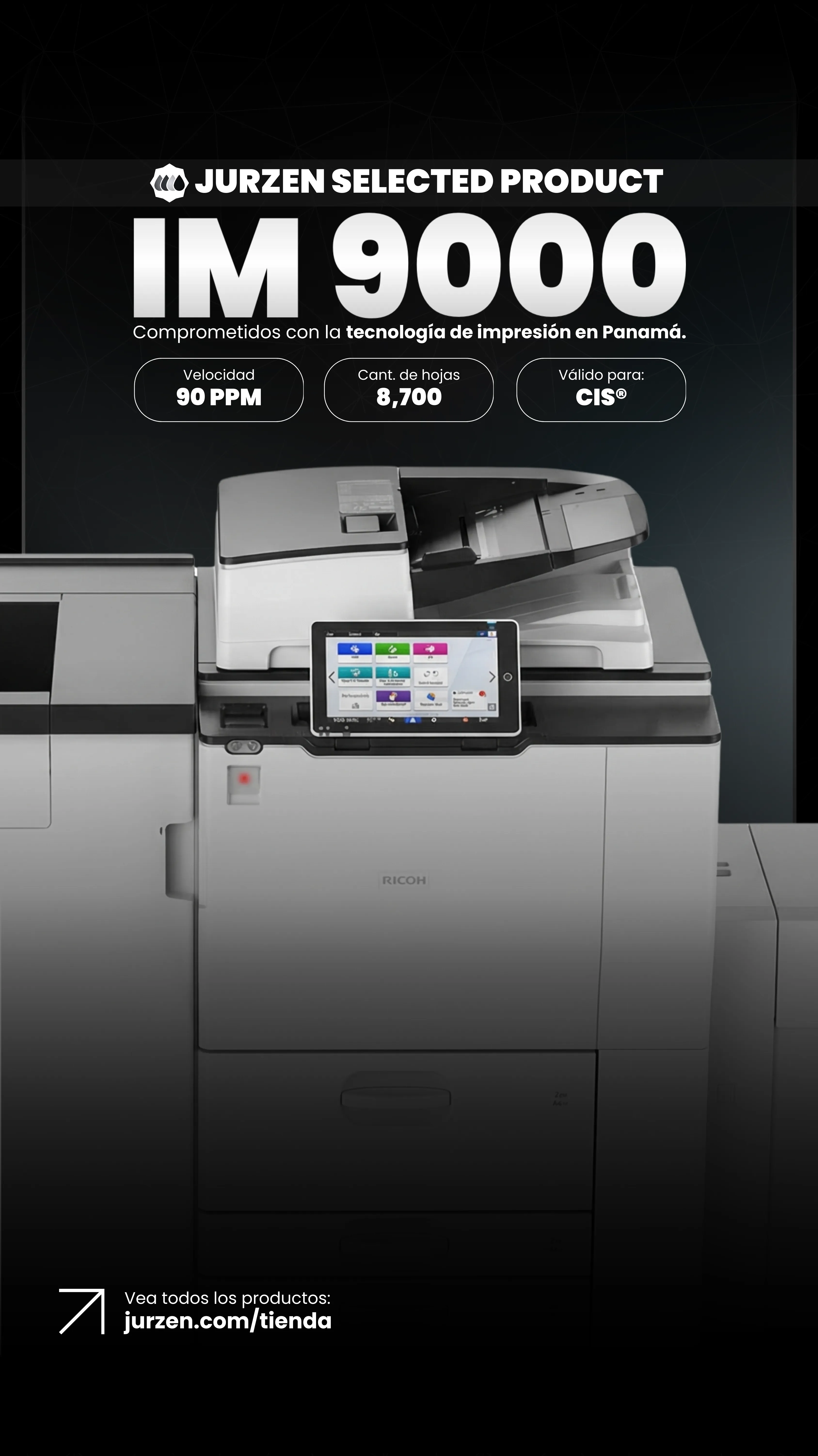 Ricoh IM 9000 | Soluciones JurZen Equipo corporativo Ricoh IM 9000 - multifunction mono JurZen Panamá