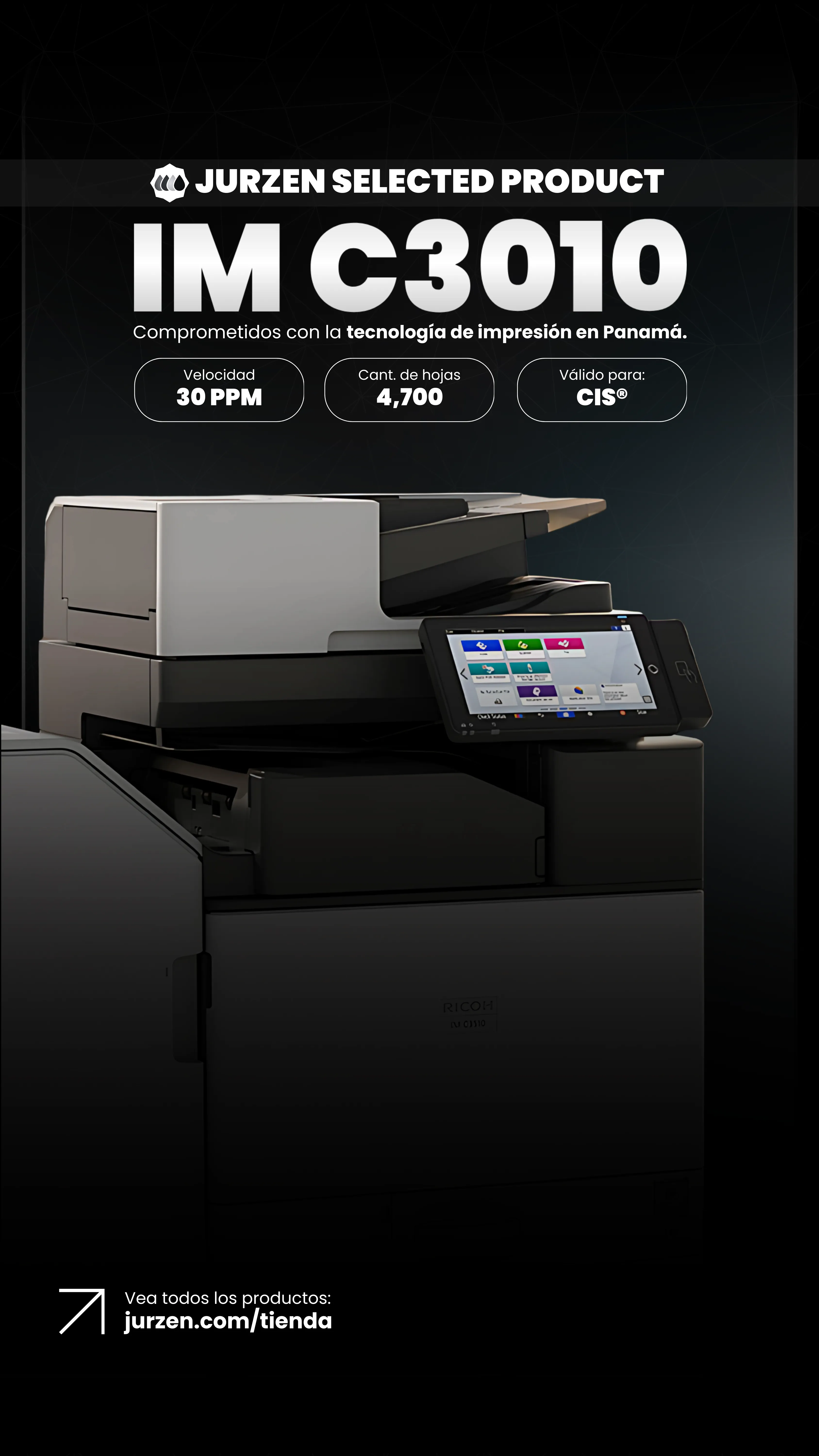 Ricoh IM C3010 | Soluciones JurZen Equipo corporativo Ricoh IM C3010 - multifunction color JurZen Panamá