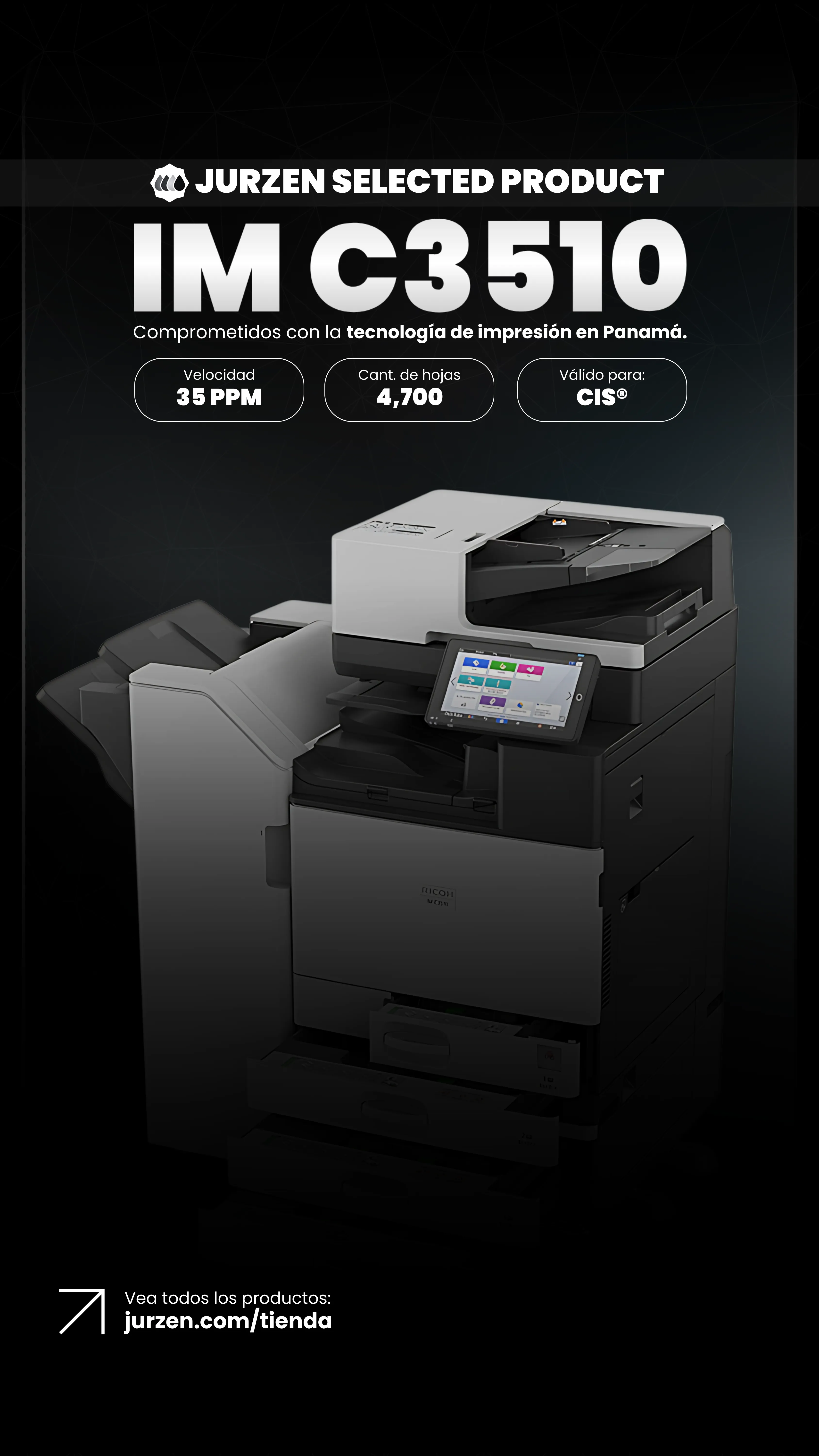 Ricoh IM C3510 | Soluciones JurZen Equipo corporativo Ricoh IM C3510 - multifunction color JurZen Panamá