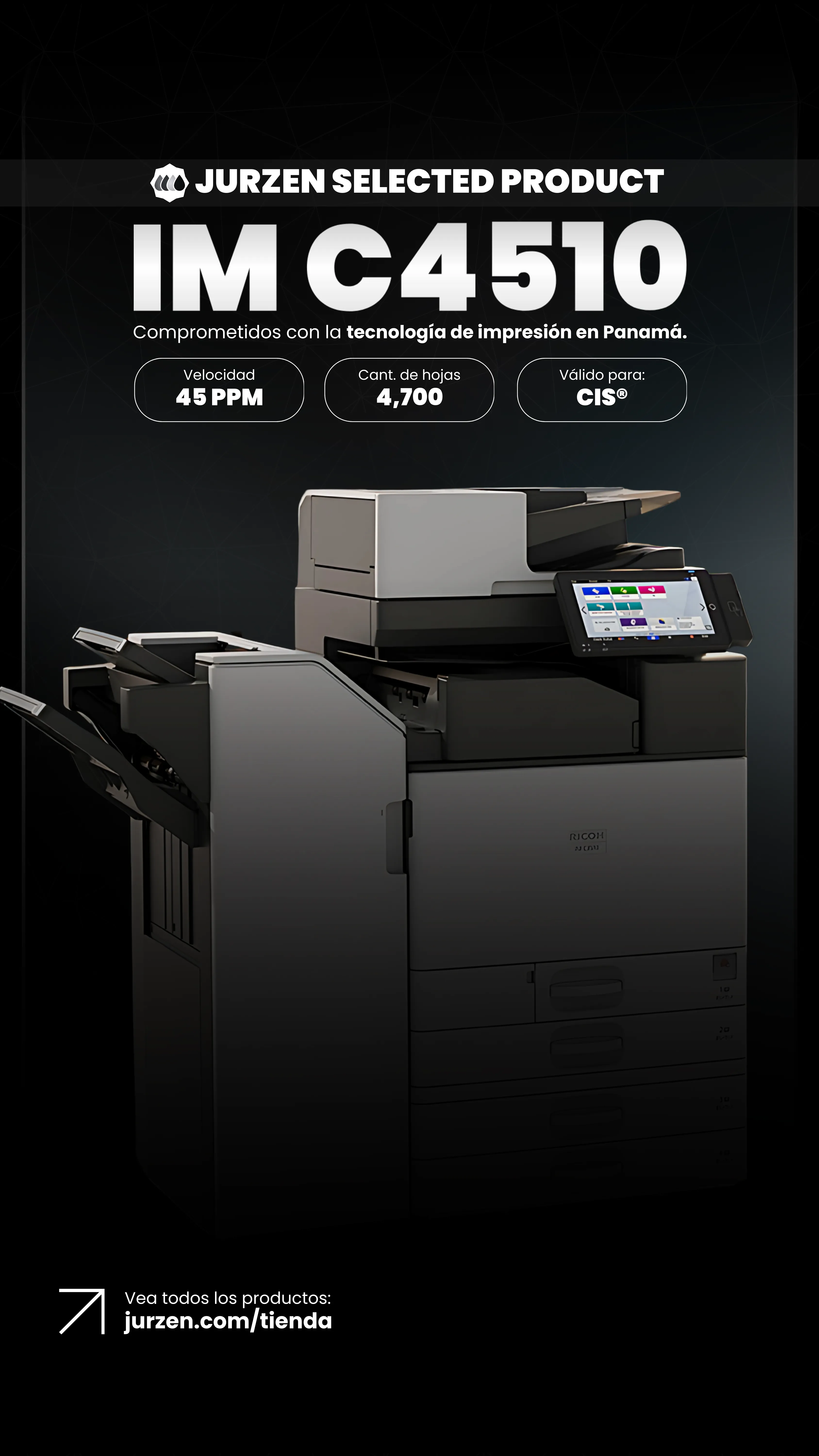 Ricoh IM C4510 | Soluciones JurZen Equipo corporativo Ricoh IM C4510 - multifunction color JurZen Panamá