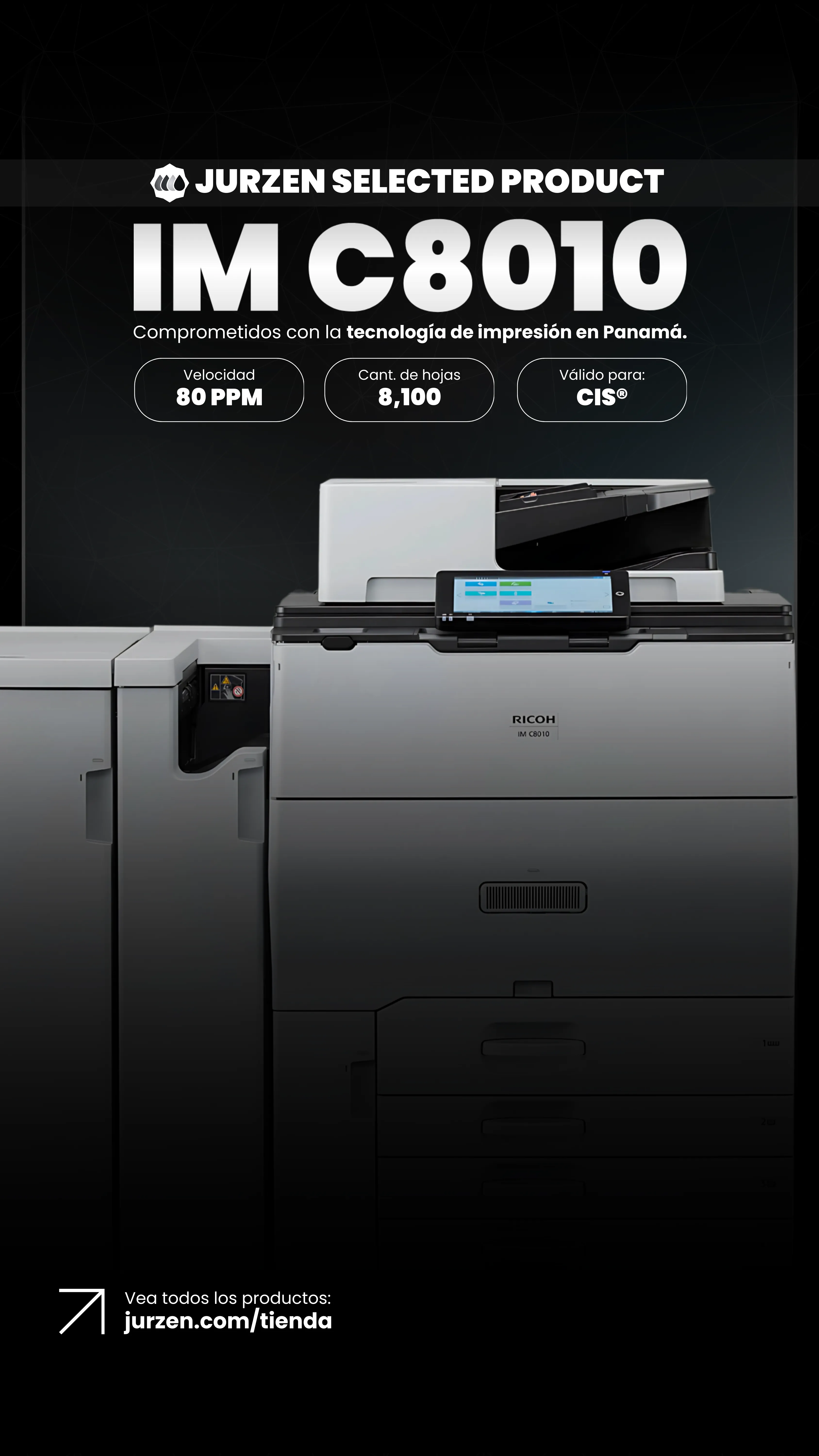 Ricoh IM C8010 | Soluciones JurZen Equipo corporativo Ricoh IM C8010 - multifunction color JurZen Panamá
