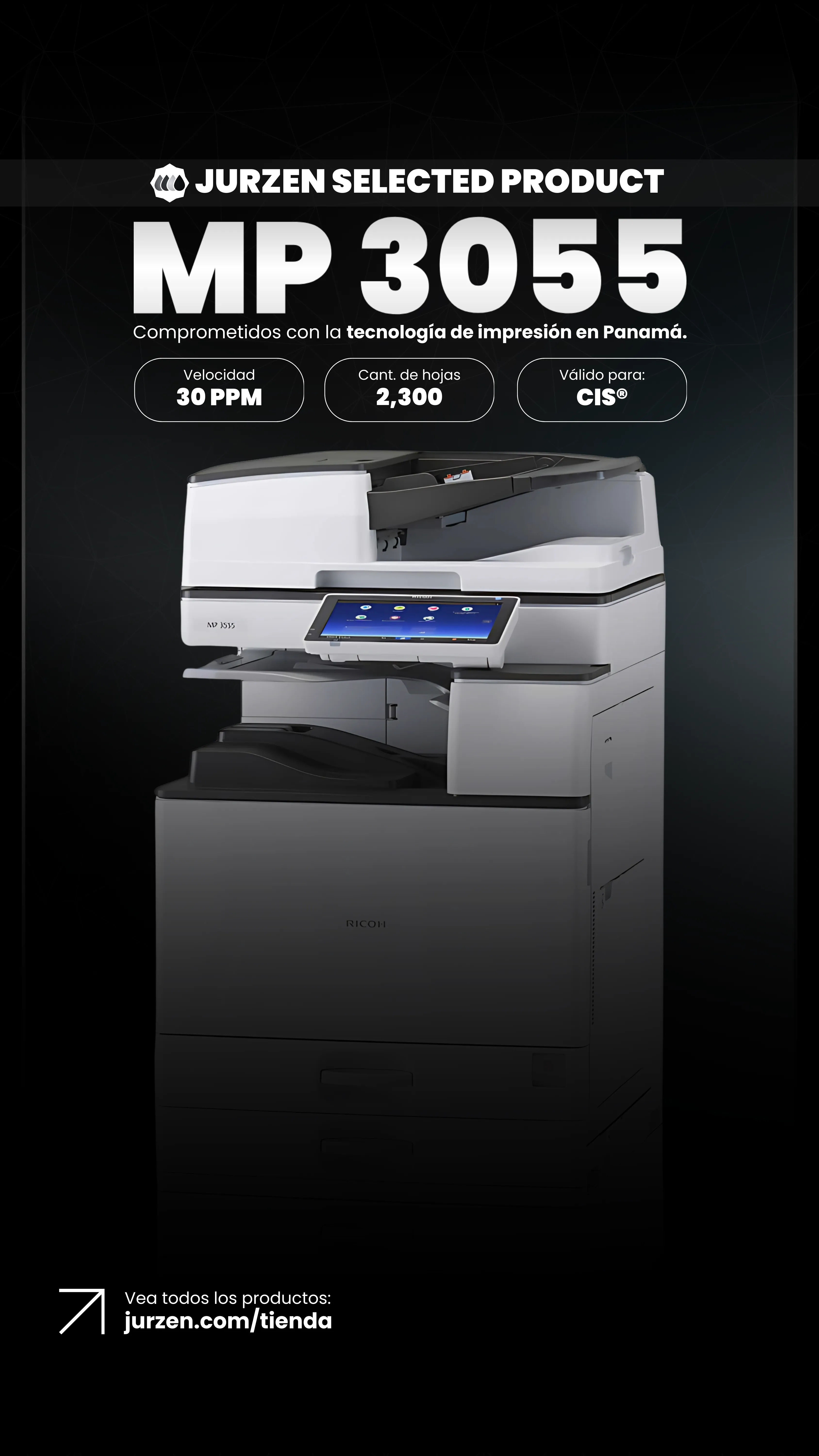 Ricoh MP 3055 | Soluciones JurZen Equipo corporativo Ricoh MP 3055 - multifunction mono JurZen Panamá