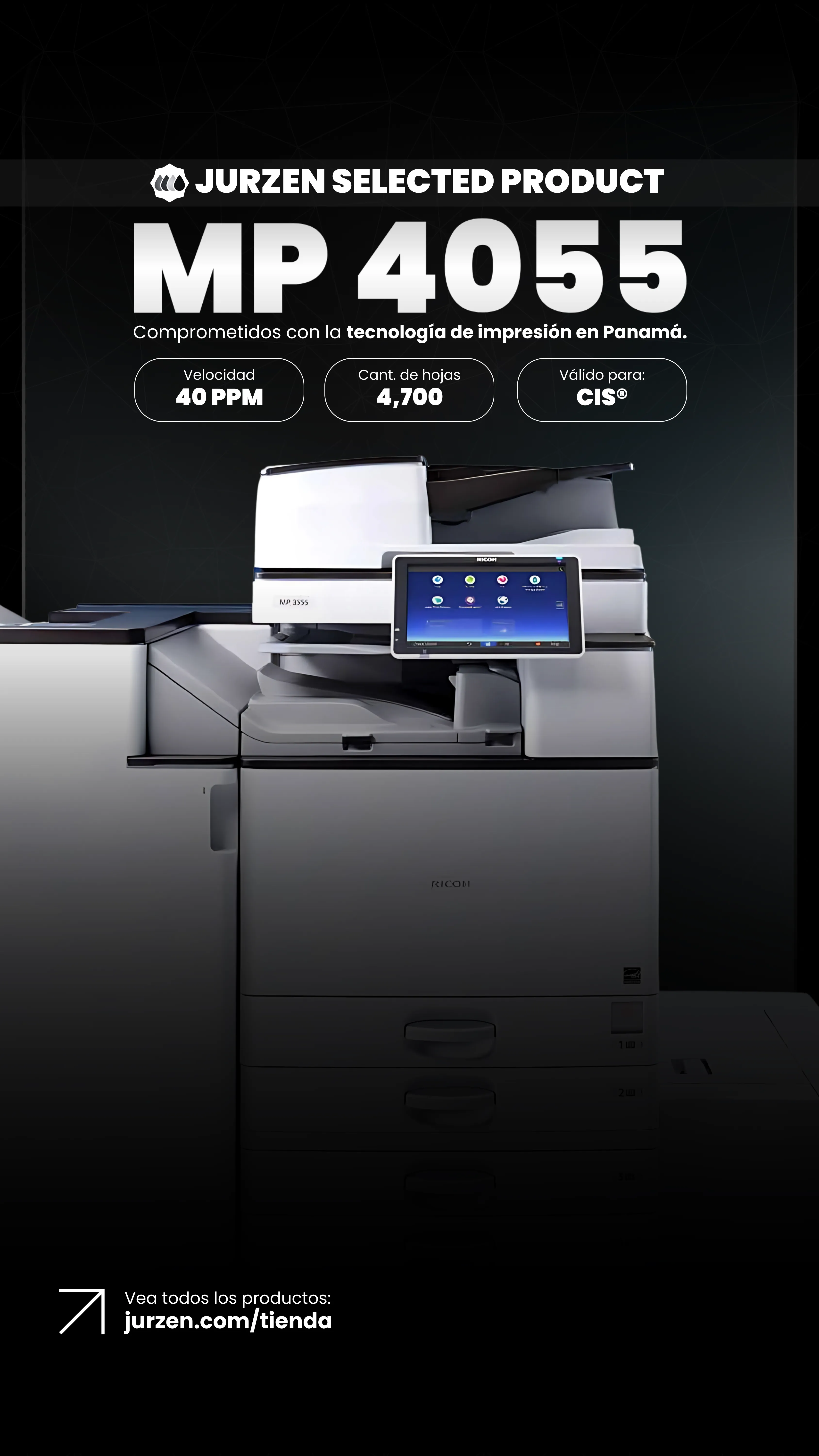 Ricoh MP 4055 | Soluciones JurZen Equipo corporativo Ricoh MP 4055 - multifunction mono JurZen Panamá