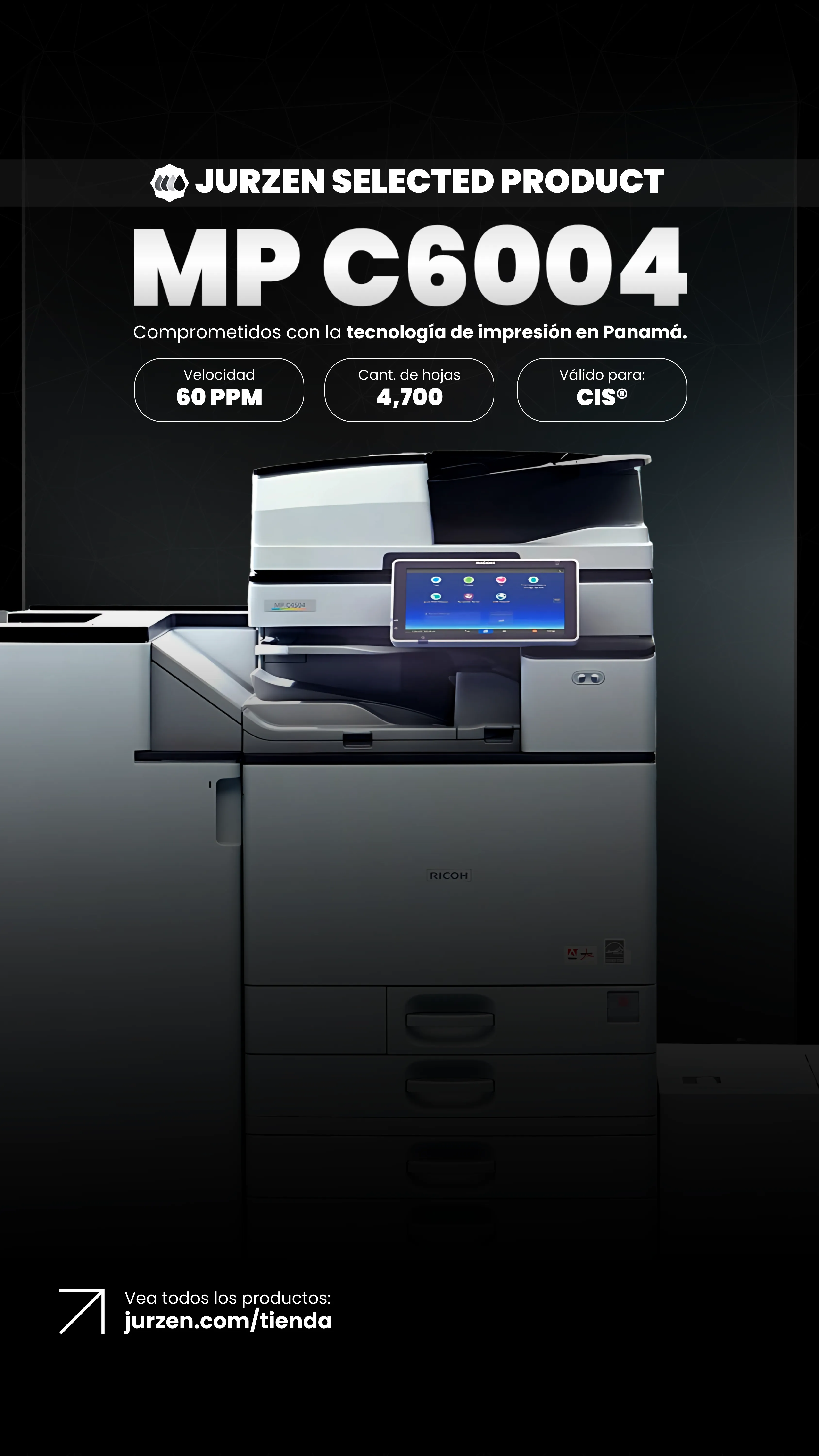 Ricoh MP C6004 | Soluciones JurZen Equipo corporativo Ricoh MP C6004 - multifunction color JurZen Panamá