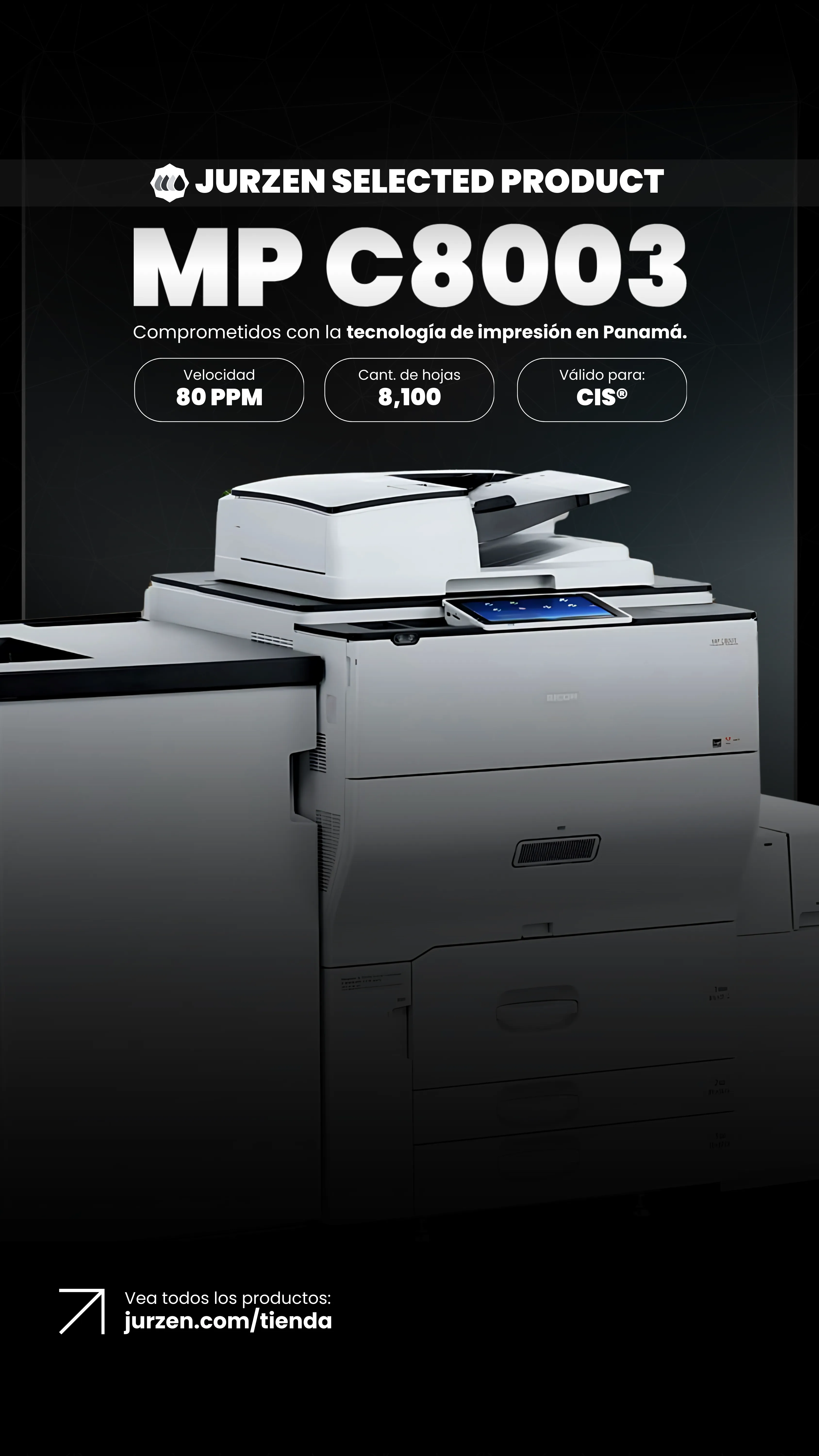 Ricoh MP C8003 | Soluciones JurZen Equipo corporativo Ricoh MP C8003 - multifunction color JurZen Panamá
